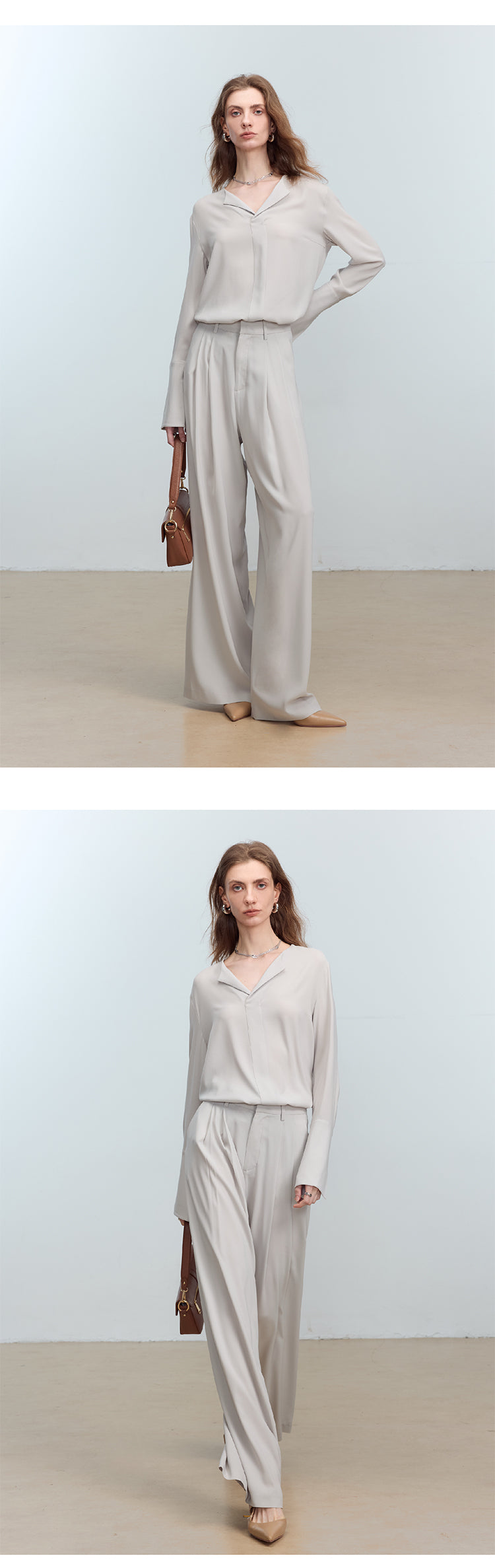 CHENE YI Long dress pants with three pleats