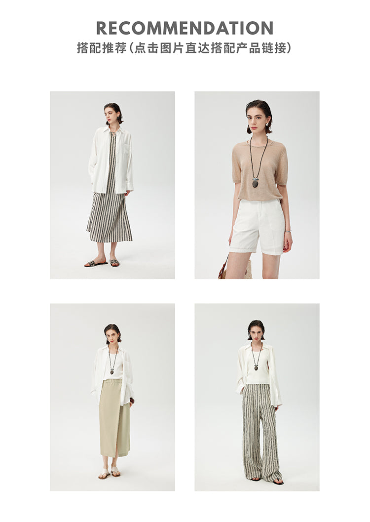 CHENE YI Linen Sun Protection Shirt and Shorts Set