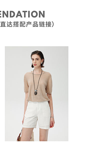 CHENE YI Linen Sun Protection Shirt and Shorts Set
