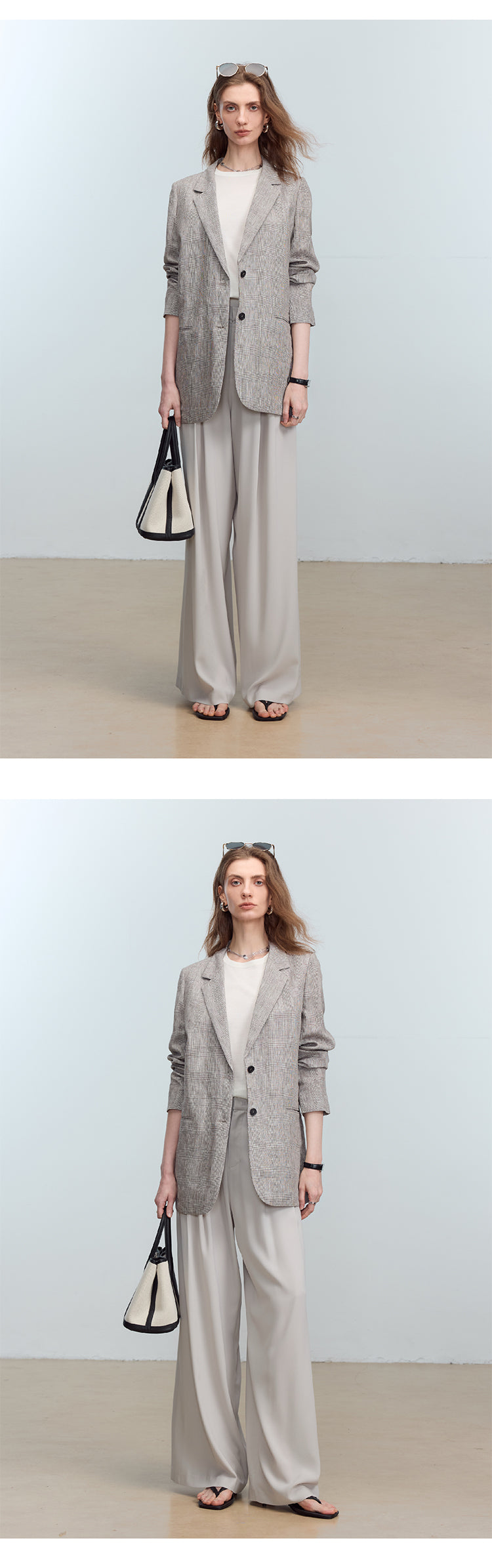 CHENE YI Long dress pants with three pleats