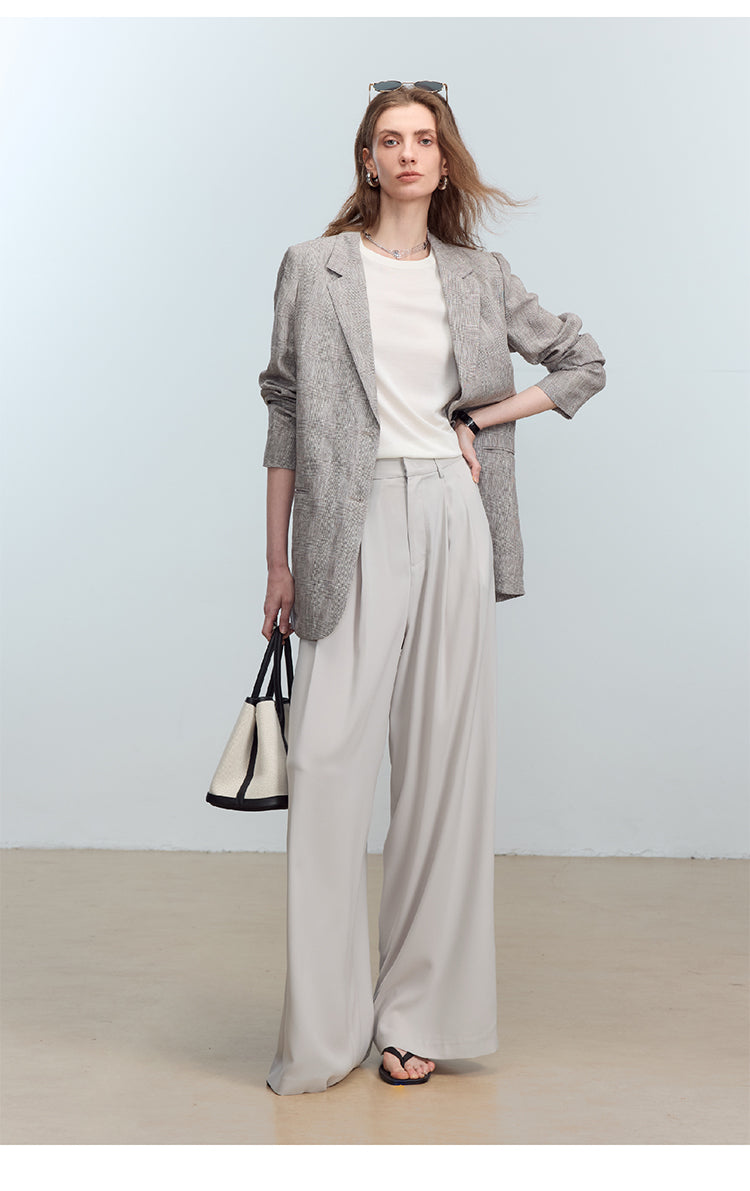 CHENE YI Long dress pants with three pleats