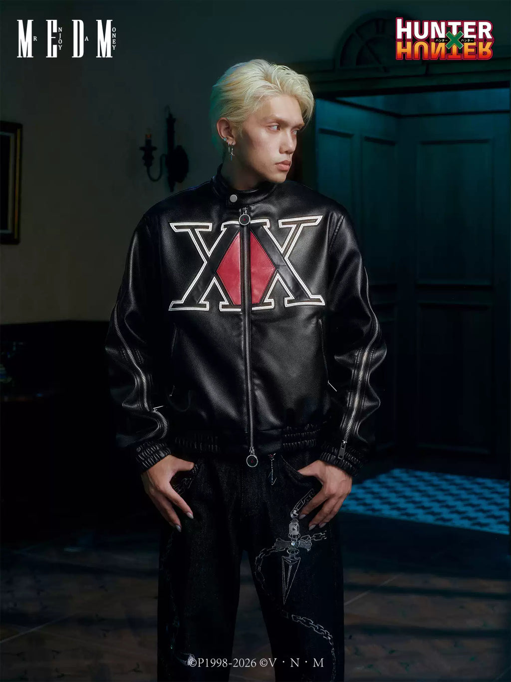 MEDM× Hunter PU leather jacket