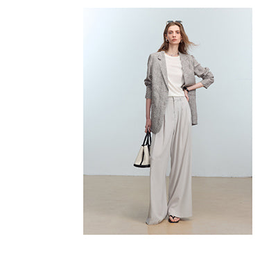 CHENE YI Long dress pants with three pleats