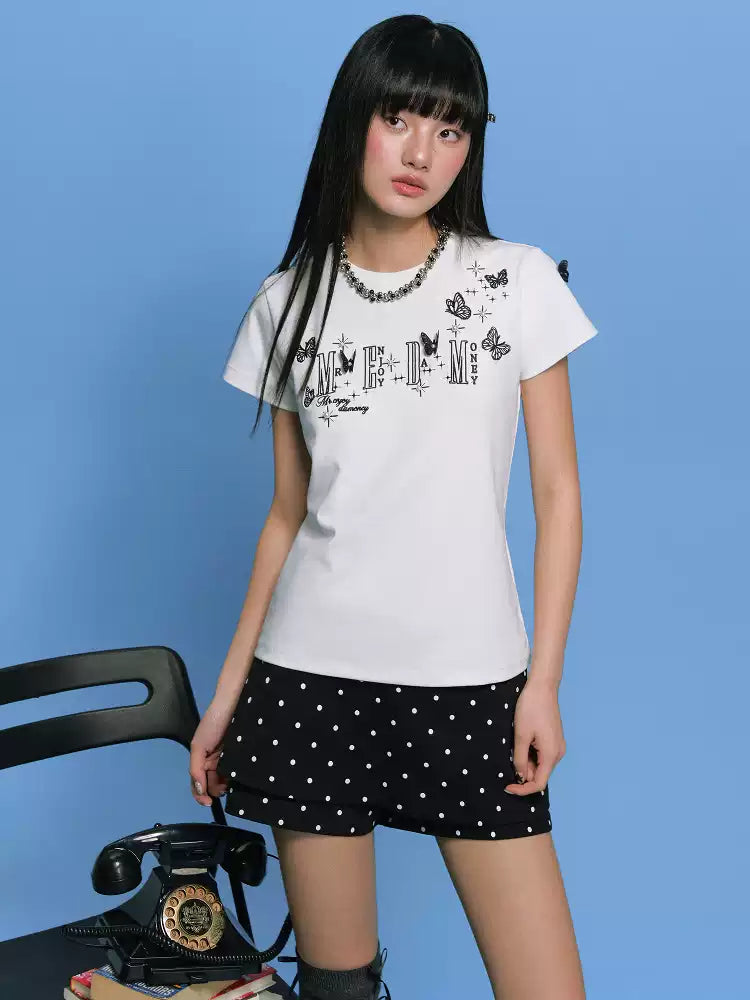 MEDM 3D Butterfly Embroidery T-shirt