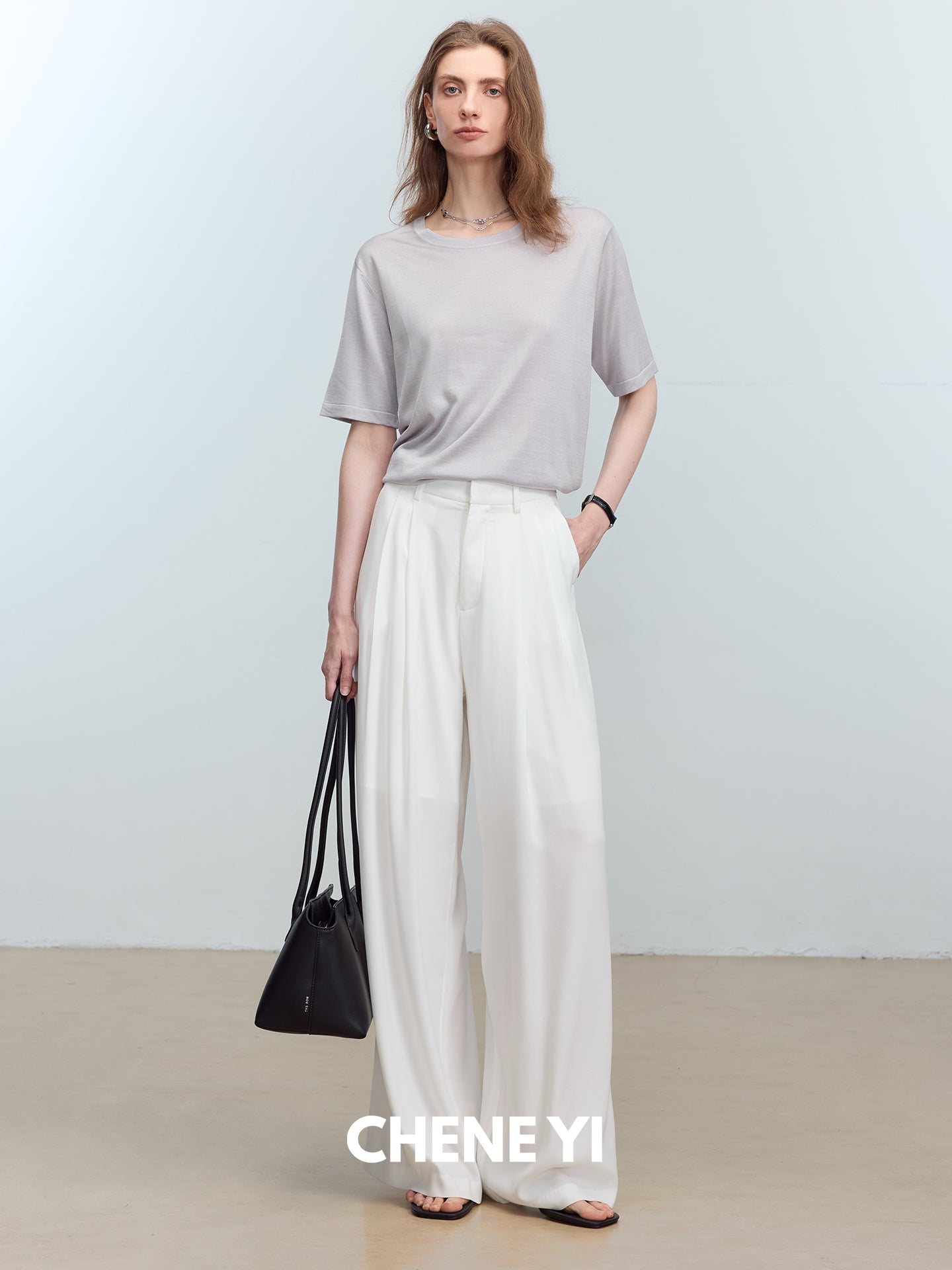 CHENE YI Long dress pants with three pleats