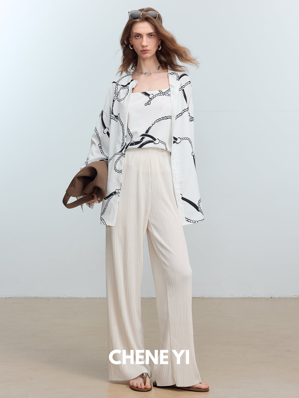 CHENE YI Miyake Pleated Long Pants