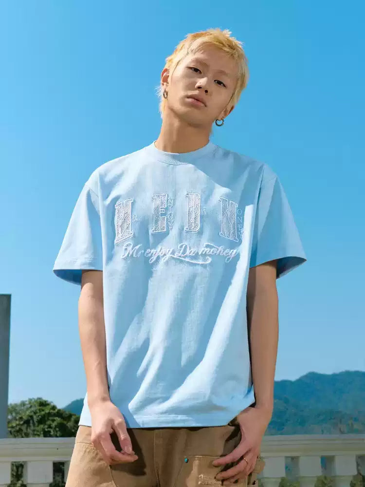 MEDM Lace Embroidery Lettering T-shirt