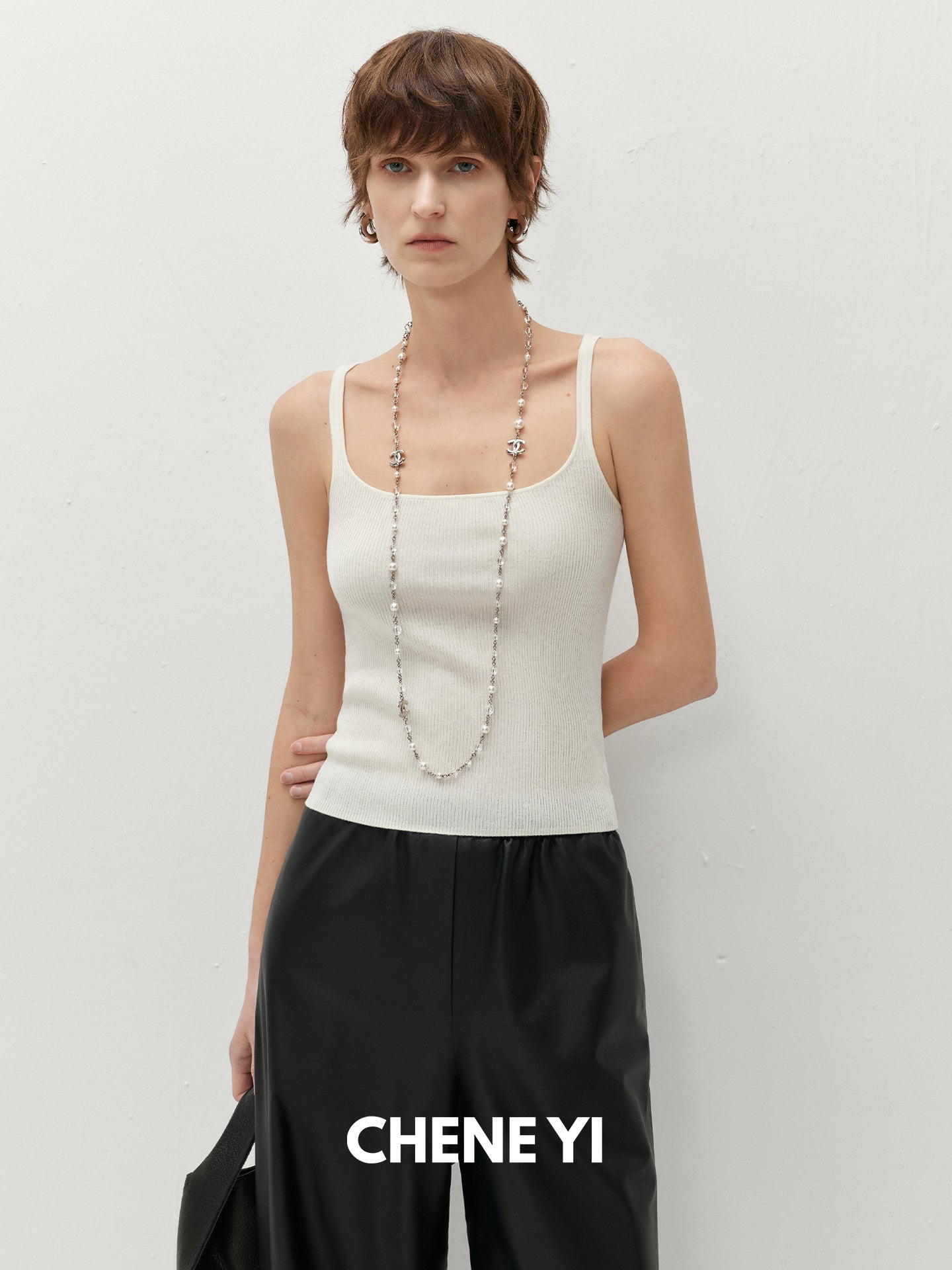 CHENE YI Tencel Cashmere U-shaped Vest