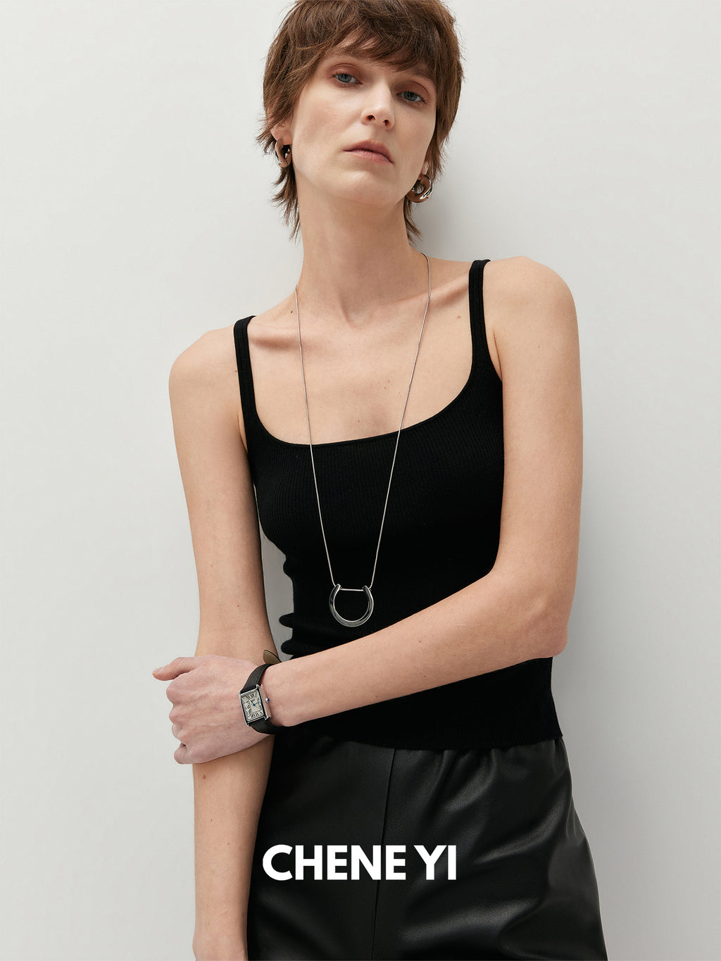 CHENE YI Tencel Cashmere U-shaped Vest