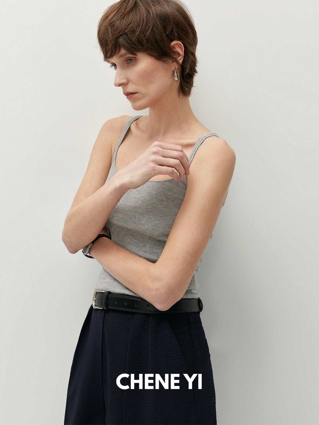 CHENE YI Tencel Cashmere U-shaped Vest