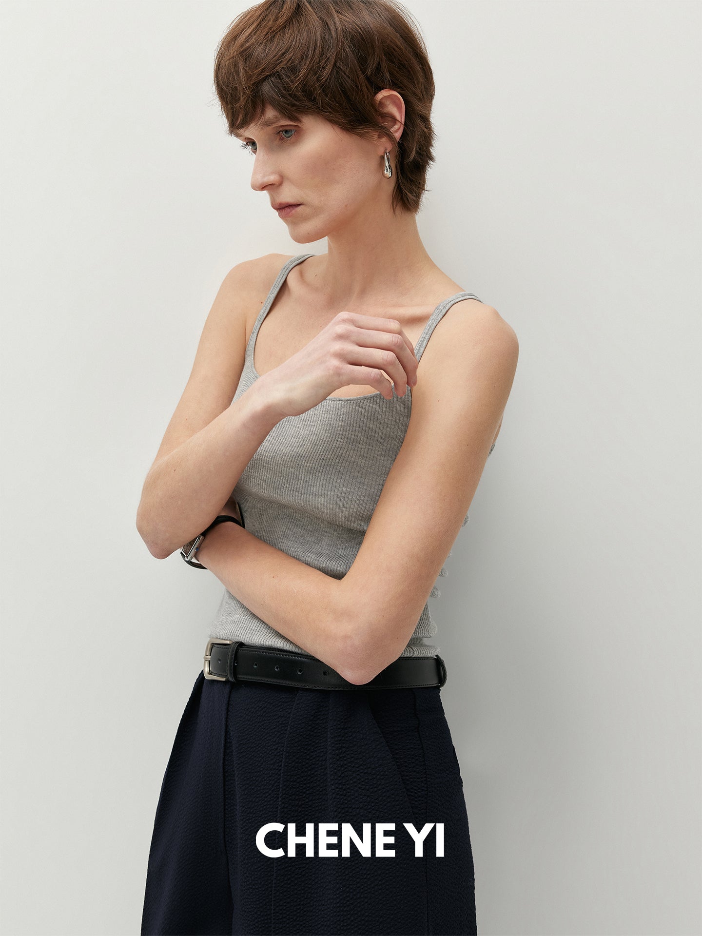 CHENE YI Tencel Cashmere U-shaped Vest