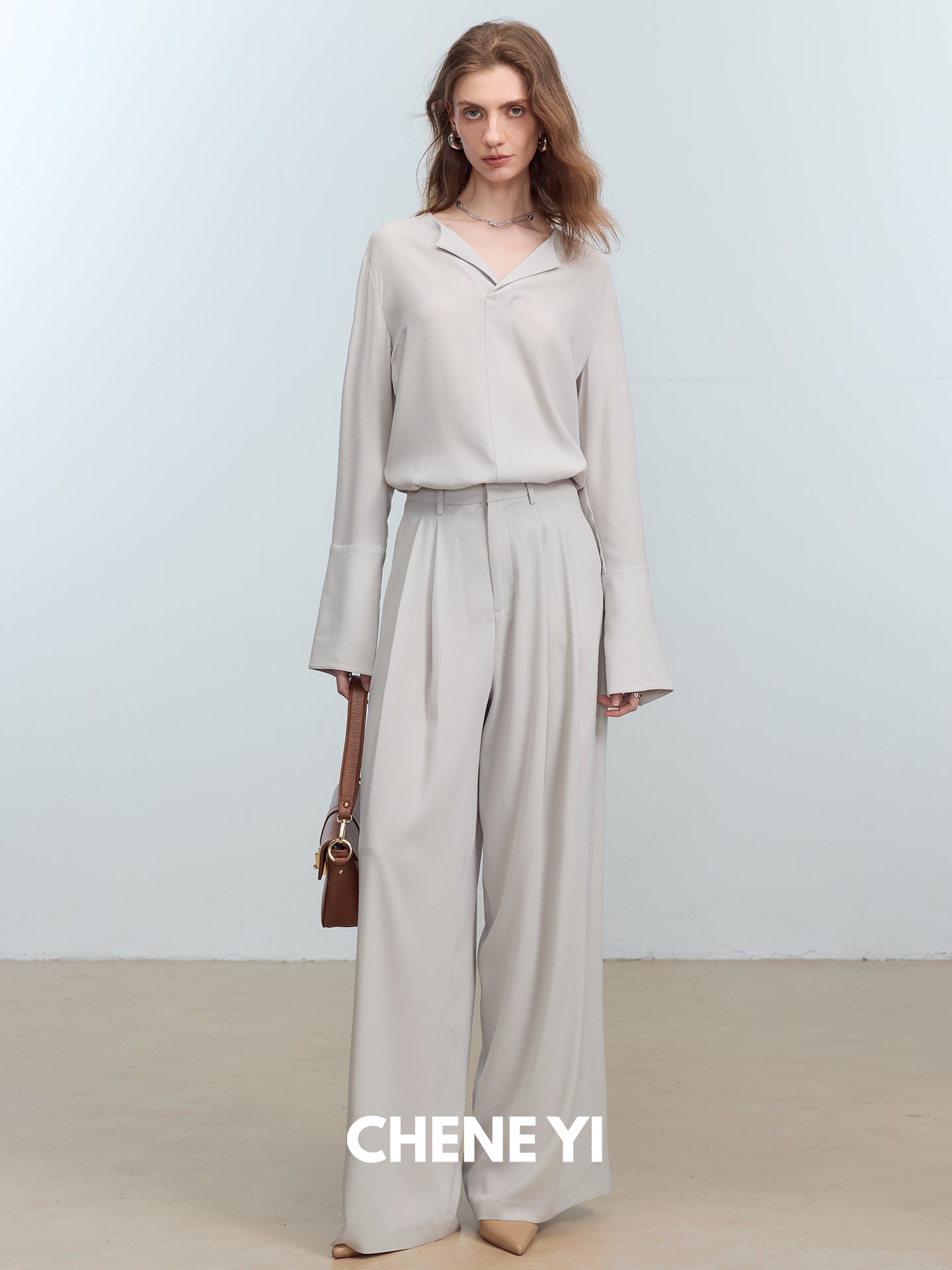CHENE YI Long dress pants with three pleats