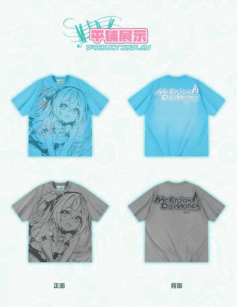MEDM×Hatsune Miku Water-washed T-Shirts