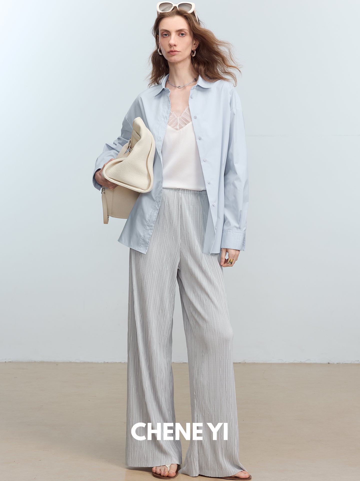 CHENE YI Miyake Pleated Long Pants