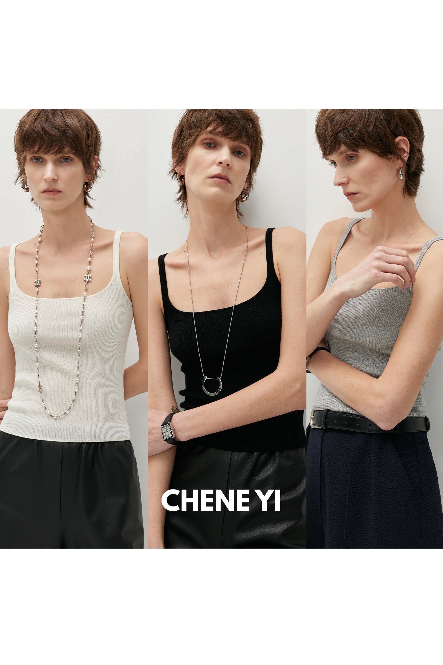 CHENE YI Tencel Cashmere U-shaped Vest