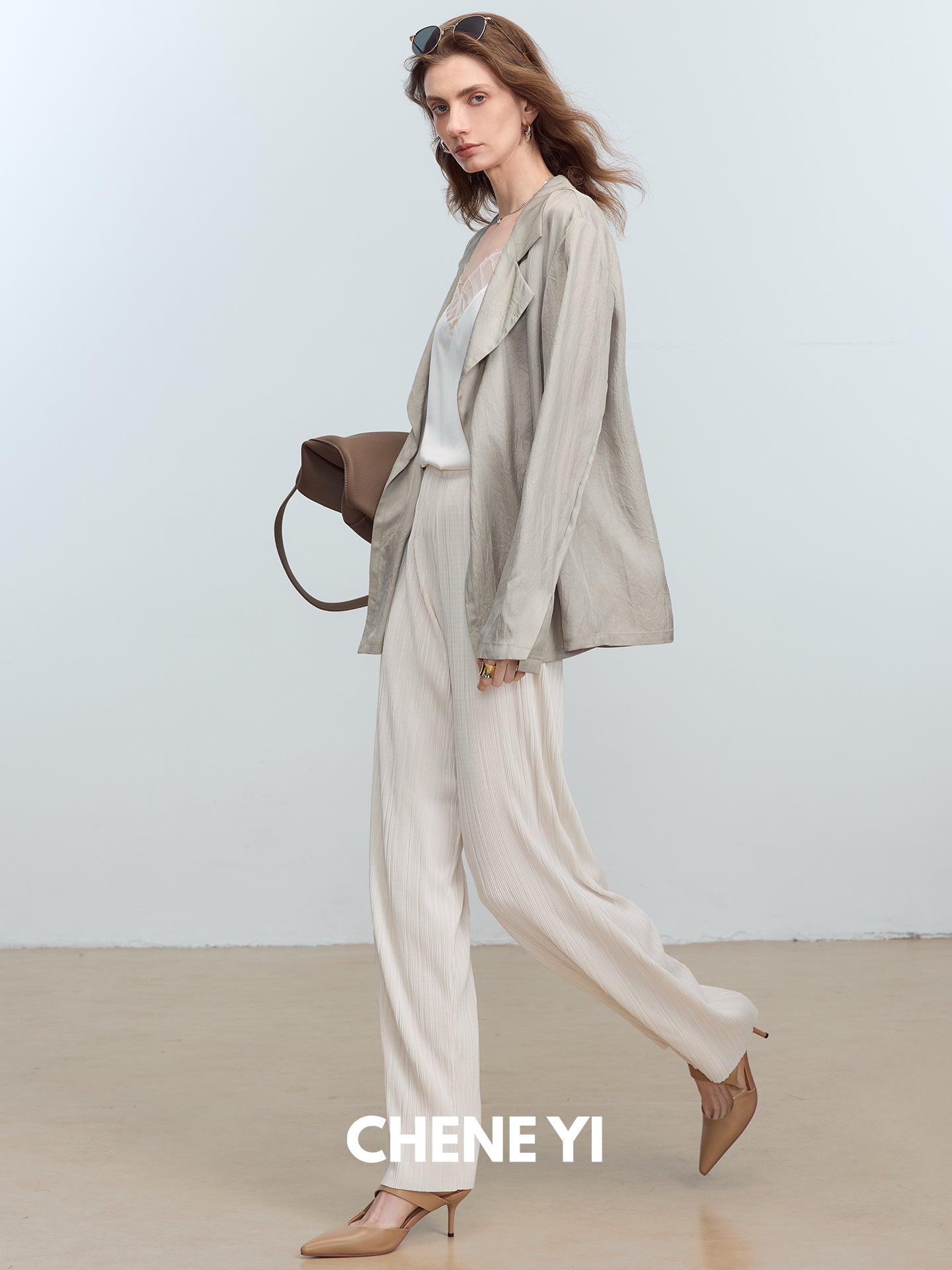 CHENE YI Miyake Pleated Long Pants
