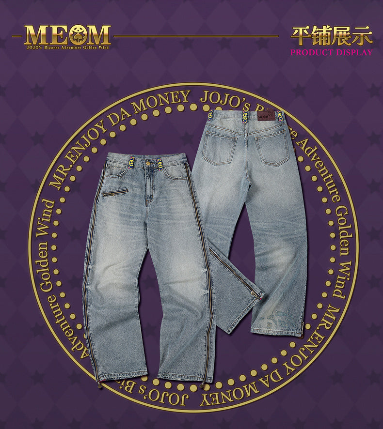 MEDM×JOJO's Bizarre Adventure Golden Wind Zipper jeans