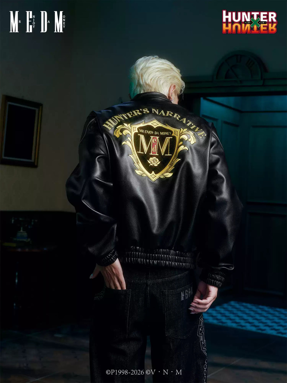 MEDM× Hunter PU leather jacket