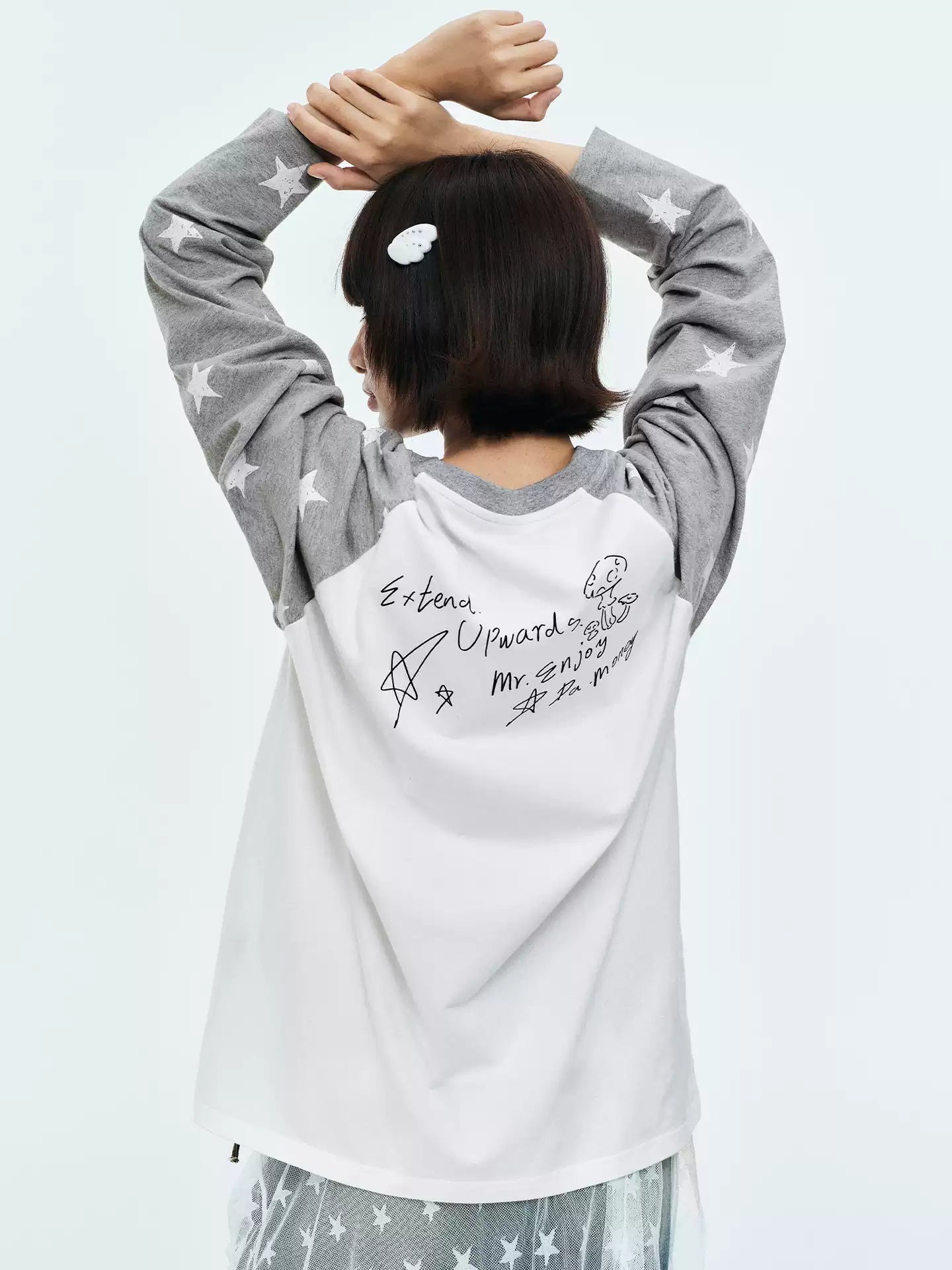 MEDM Spliced Star Pattern Long Sleeve