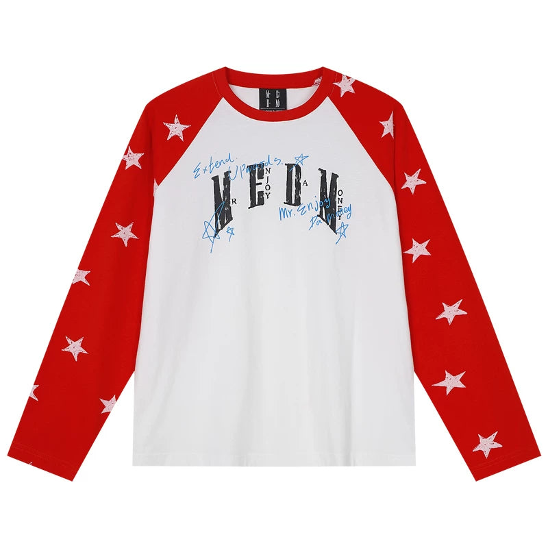 MEDM Spliced Star Pattern Long Sleeve