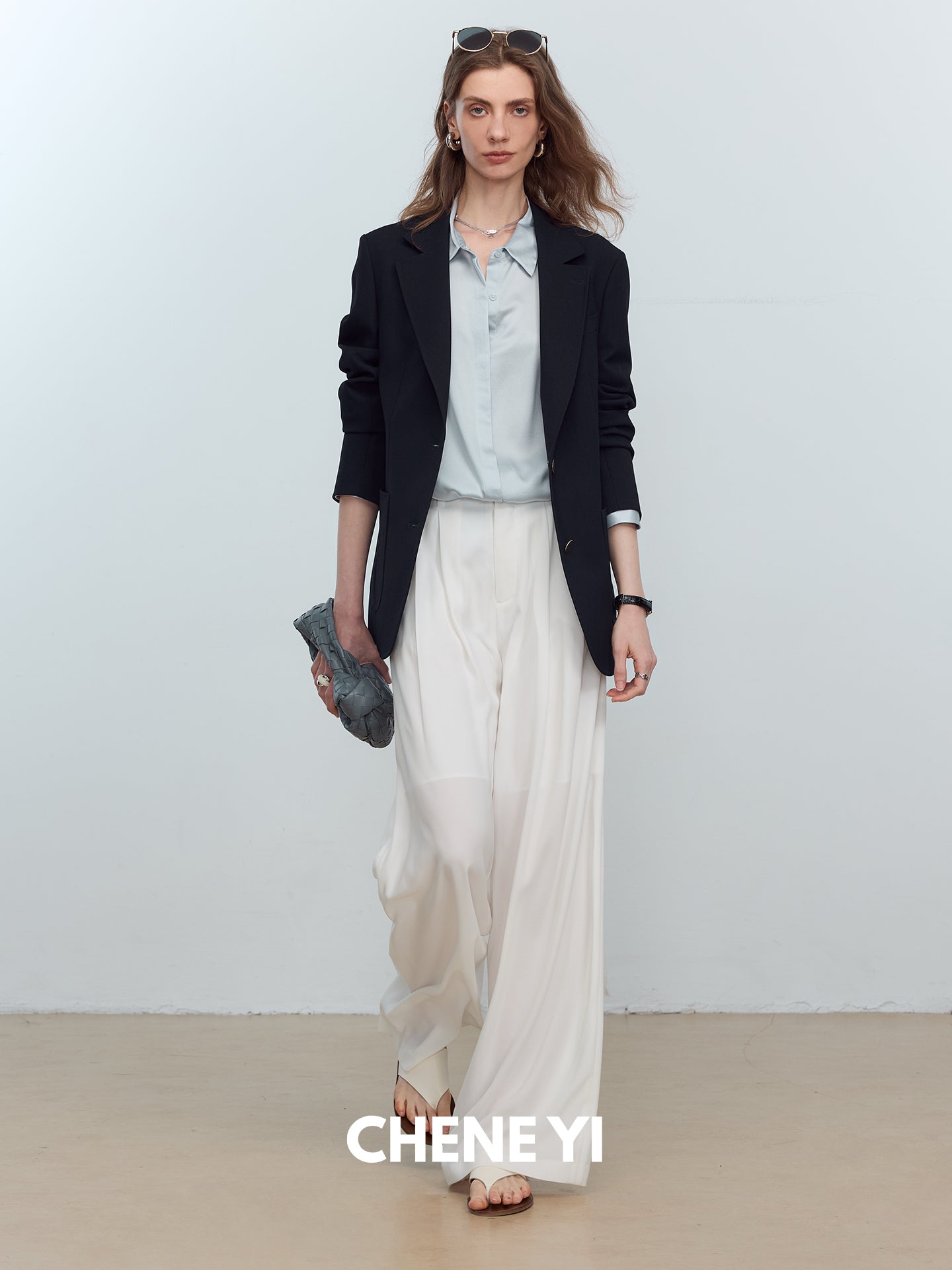 CHENE YI Long dress pants with three pleats