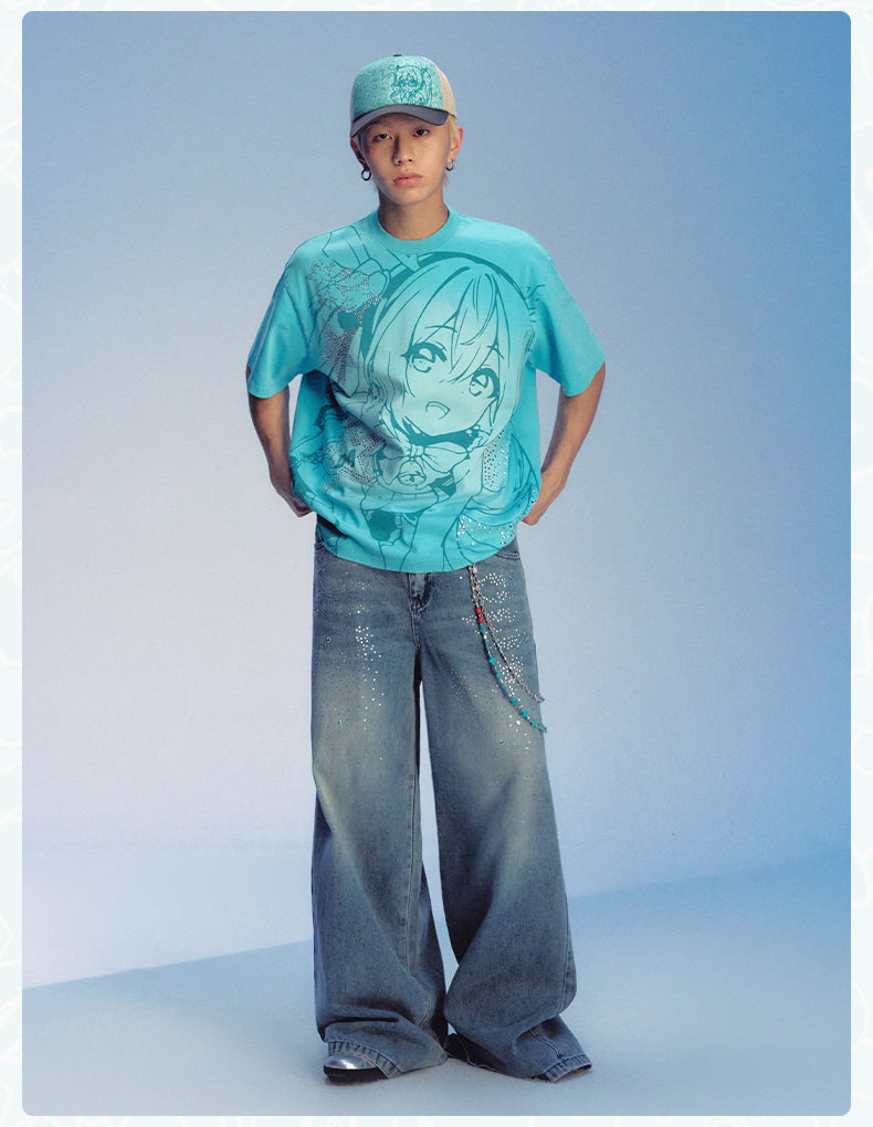 MEDM×Hatsune Miku Water-washed T-Shirts