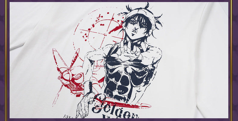 MEDM×JOJO's Bizarre Adventure Golden Wind Red and blue T-shirt
